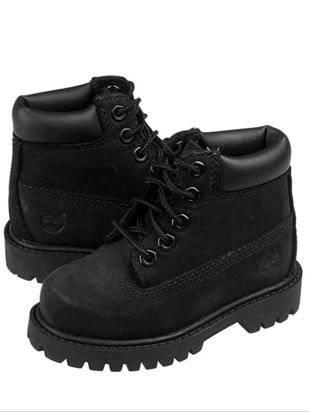 Timberland Black Leather Lace-up Boots Size 6.5Timberland TODDLERS Black Leather